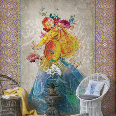 پوستر دیواری خط نستعلیق فروشگاه قلعه کاغذ دیواری