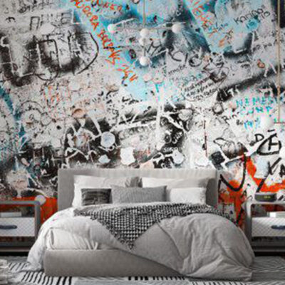 پوستر دیواری گرافیتی فروشگاه قلعه کاغذ دیواری