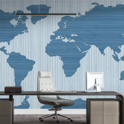 پوستر دیواری نقشه جهان فروشگاه قلعه کاغذ دیواری