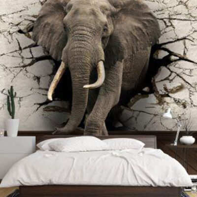 پوستر دیواری فیل فروشگاه قلعه کاغذ دیواری