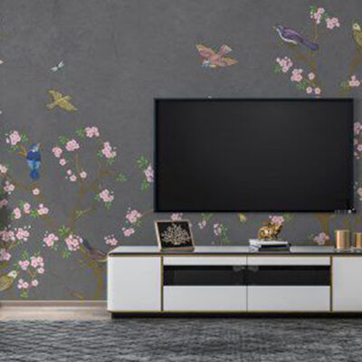 پوستر دیواری پشت تلویزیون فروشگاه قلعه کاغذ دیواری