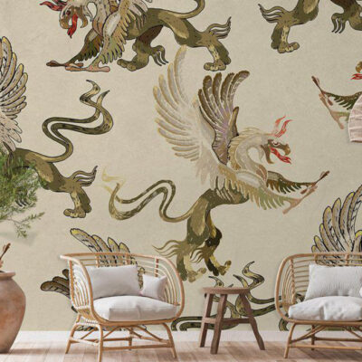 پوستر دیواری اژدها فروشگاه قلعه کاغذ دیواری