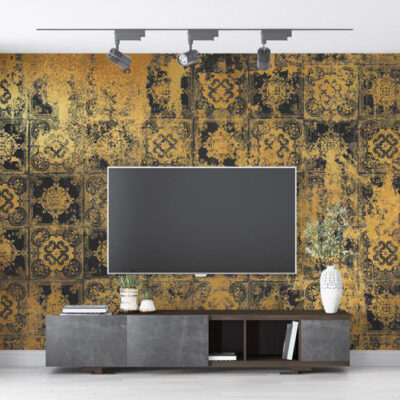 پوستر دیواری پشت تلویزیون فروشگاه قلعه کاغذ دیواری