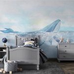 پوستر دیواری نهنگ فروشگاه قلعه کاغذ دیواری