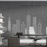 پوستر دیواری شهر و ساختمان فروشگاه قلعه کاغذ دیواری