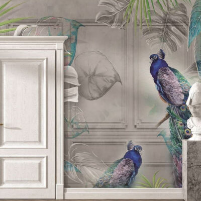 پوستر دیواری طاووس فروشگاه قلعه کاغذ دیواری