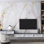 پوستر دیواری پشت تلویزیون فروشگاه قلعه کاغذ دیواری