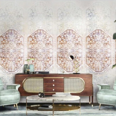 پوستر دیواری داماسک فروشگاه قلعه کاغذ دیواری