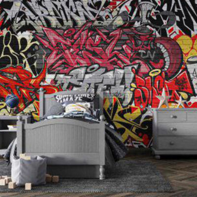 پوستر دیواری گرافیتی فروشگاه قلعه کاغذ دیواری