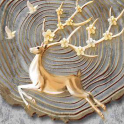 پوستر دیواری مجسمه فروشگاه قلعه کاغذ دیواری