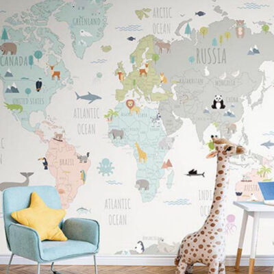 پوستر دیواری نقشه کودک فروشگاه قلعه کاغذ دیواری