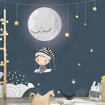 پوستر دیواری ماه و ستارهفروشگاه قلعه کاغذ دیواری