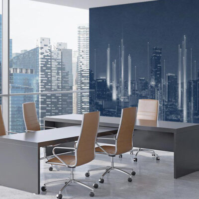 پوستر دیواری شهر و ساختمان فروشگاه قلعه کاغذ دیواری