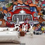 پوستر دیواری گرافیتی فروشگاه قلعه کاغذ دیواری