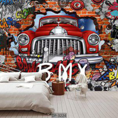 پوستر دیواری گرافیتی فروشگاه قلعه کاغذ دیواری