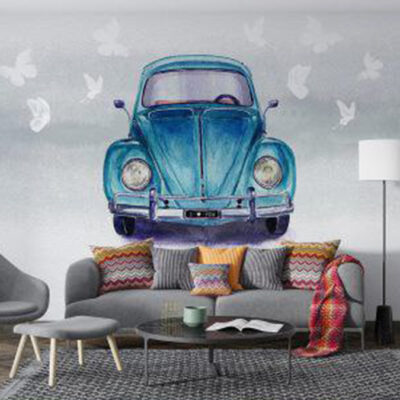 پوستر دیواری ماشین فروشگاه قلعه کاغذ دیواری