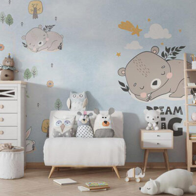 پوستر دیواری خرس فروشگاه قلعه کاغذ دیواری