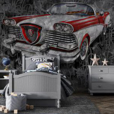 پوستر دیواری ماشین فروشگاه قلعه کاغذ دیواری