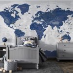 پوستر دیواری نقشه جهان فروشگاه قلعه کاغذ دیواری