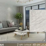 دیوار پوش طرح صخره سفید طوسی دکوراسیون قلعه کاغذ دیواری