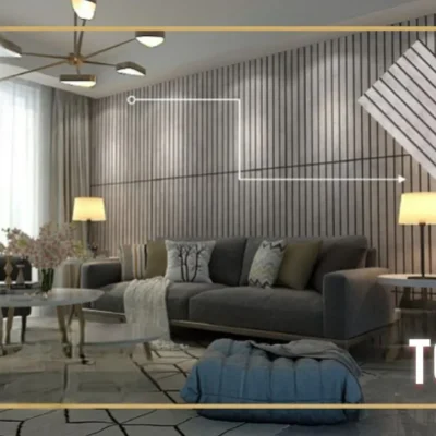 دیوار پوش طرح ترمووال طوسی دکوراسیون قلعه کاغذ دیواری