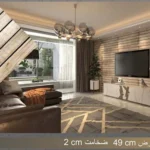 دیوار پوش طرح چوب الواری بژ دودی دکوراسیدن قلعه کاغذ دیواری