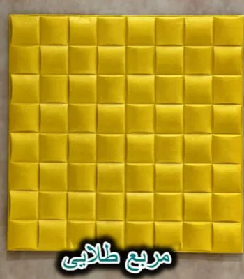 دیوار پوش فومی پشت چسبدار مربع طلایی دکوراسیون قلعه کاغذ دیواری