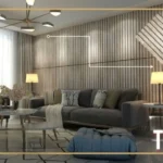 دیوار پوش طرح ترمووال بژ دودی دکوراسیون قلعه کاغذ دیواری