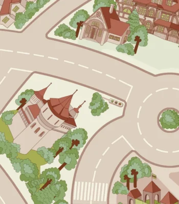 کفپوش رولی اتاق کودک گرابو دکوراسیون قلعه کاغذ دیواری