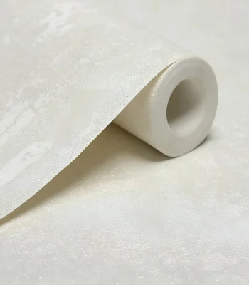 کاغذ دیواری پتینه ساده سفید کرم مون دکوراسیون قلعه کاغذ دیواری