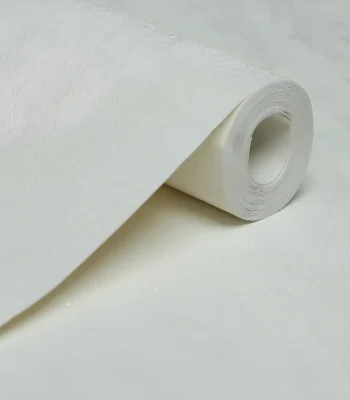 کاغذ دیواری پتینه ساده سفید کرم مون دکوراسیون قلعه کاغذ دیواری