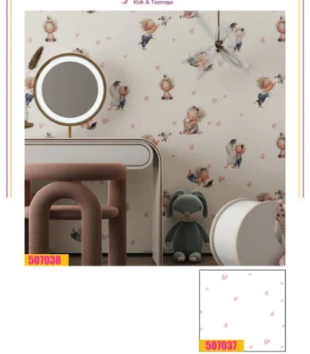 کاغذ دیواری کودک طرح دختر کوچولو فانتزیا دکوراسیون قلعه کاغذ دیواری