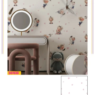 کاغذ دیواری کودک طرح دختر کوچولو فانتزیا دکوراسیون قلعه کاغذ دیواری