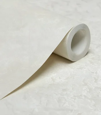 کاغذ دیواری پتینه ساده سفید کرم مون دکوراسیون قلعه کاغذ دیواری