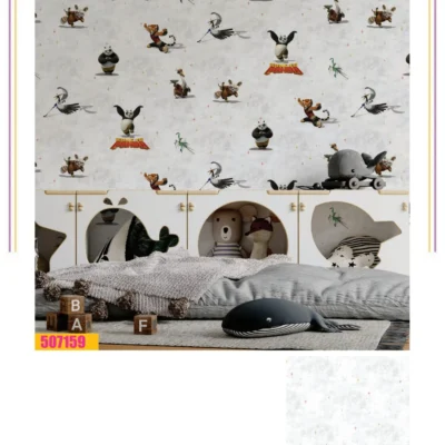 کاغذ دیواری کودک پاندای کونگ‌فوکار فانتزیا دکوراسیون قلعه کاغذ دیواری