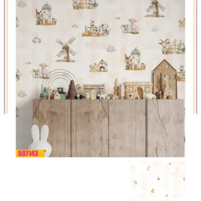 کاغذ دیواری کودکانه مزرعه فانتزیا دکوراسیون قلعه کاغذ دیواری