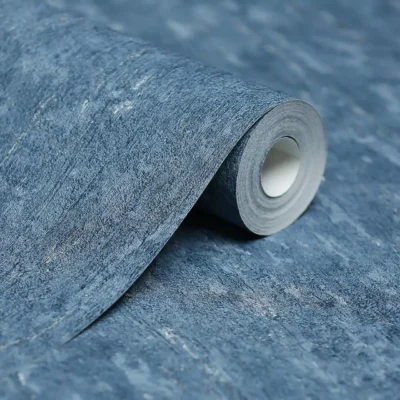 کاغذ دیواری پتینه رگه دار آبی سرمه ای مون دکوراسیون قلعه کاغذ دیواری