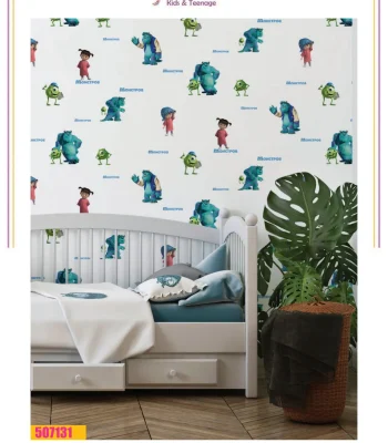 کاغذ دیواری کودک پسرانه سالیوان و مایک فانتزیا دکوراسیون قلعه کاغذ دیواری