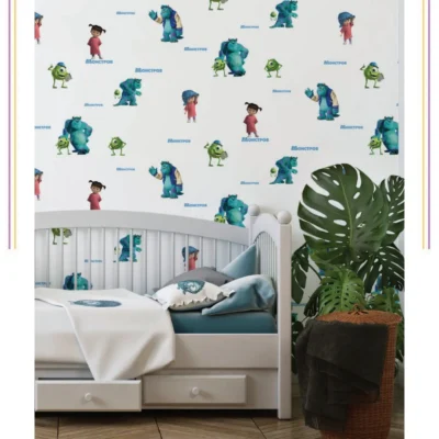 کاغذ دیواری کودک پسرانه سالیوان و مایک فانتزیا دکوراسیون قلعه کاغذ دیواری