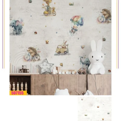 کاغذ دیواری کودک حیوانات فانتزیا دکوراسیون قلعه کاغذ دیواری