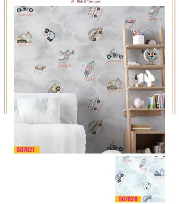 کاغذ دیواری کودک پسرانه ماشین فانتزیا دکوراسیون قلعه کاغذ دیواری