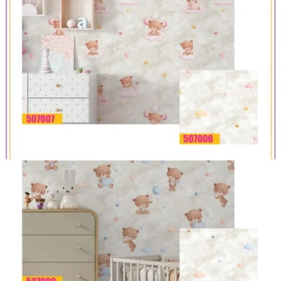 کاغذ دیواری کودک تدی فانتزیا دکوراسیون قلعه کاغذ دیواری