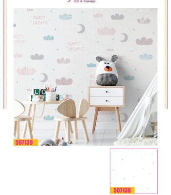 کاغذ دیواری اتاق کودک ابر و ماه فانتزیا دکوراسیون قلعه کاغذ دیواری