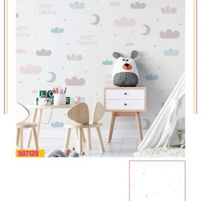 کاغذ دیواری اتاق کودک ابر و ماه فانتزیا دکوراسیون قلعه کاغذ دیواری