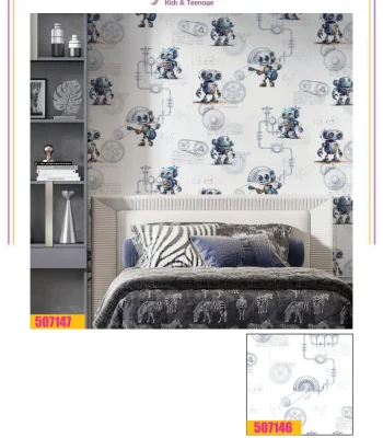 کاغذ دیواری اتاق کودک ربات فانتزیا دکوراسیون قلعه کاغذ دیواری