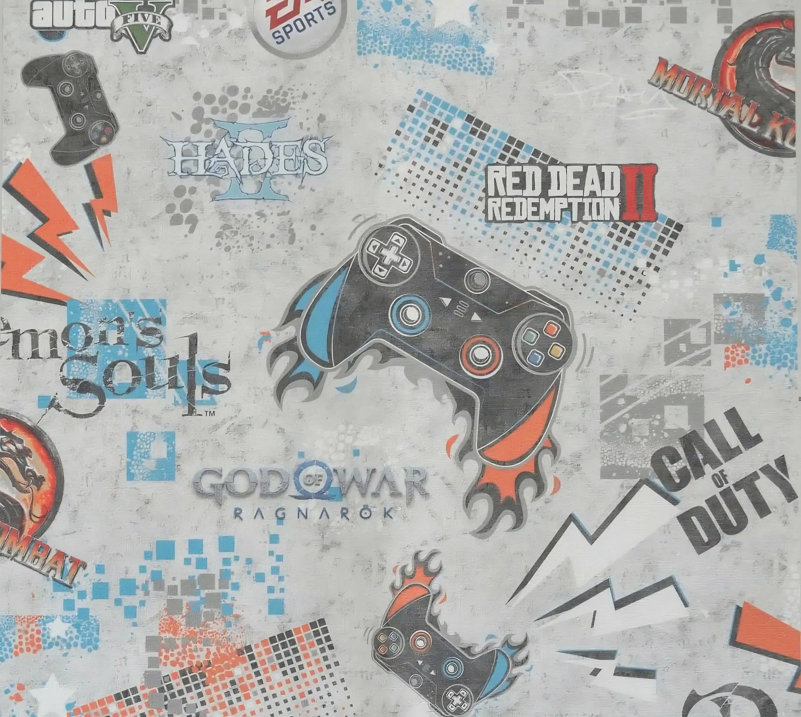 کاغذ دیواری پسرانه گیمینگ تینیج دکوراسیون قلعه کاغذ دیواری