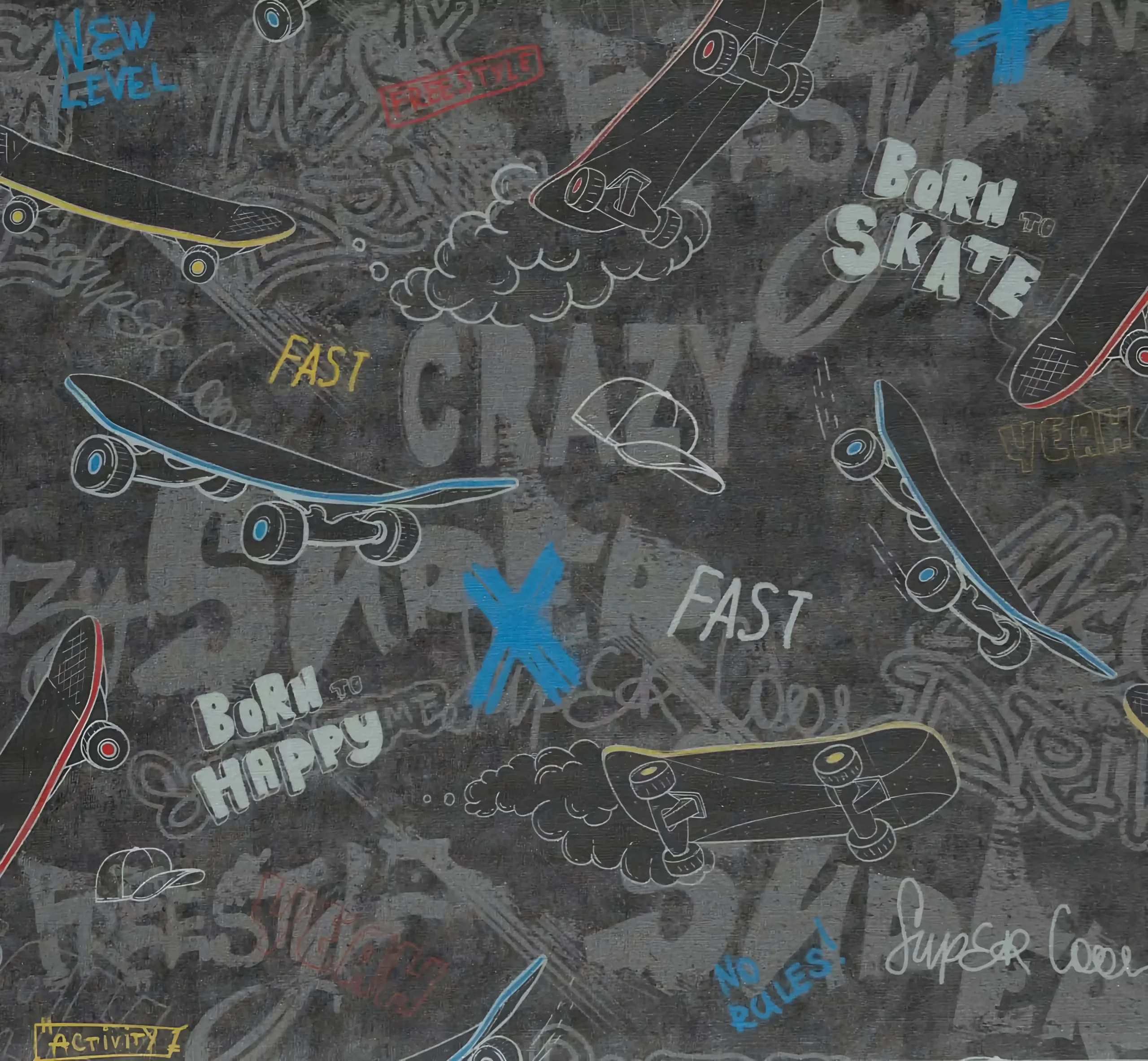 کاغذ دیواری اسکیت برد تینیج دکوراسیون قلعه کاغذ دیواری