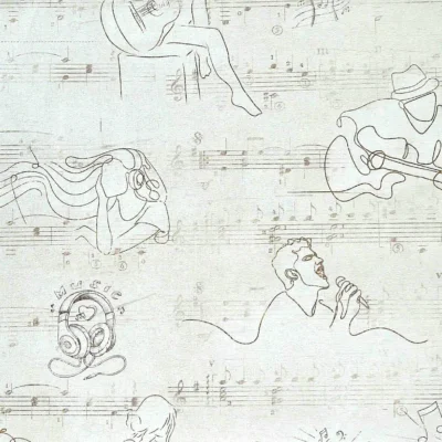 کاغذ دیواری طرح موسیقی تینیج دکوراسیون قلعه کاغذ دیواری