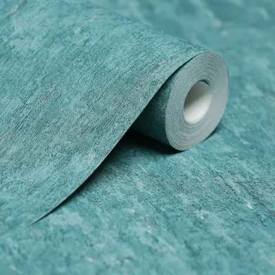 کاغذ دیواری پتینه رگه دار فیروزه ای مون دکوراسیون قلعه کاغذ دیواری