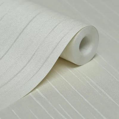 کاغذ دیواری ساده راه راه سفید کرم مون دکوراسیون قلعه کاغذ دیواری